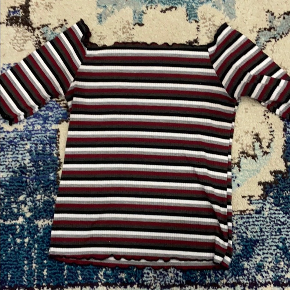 Striped of the shoulder shirt from TJ Max!